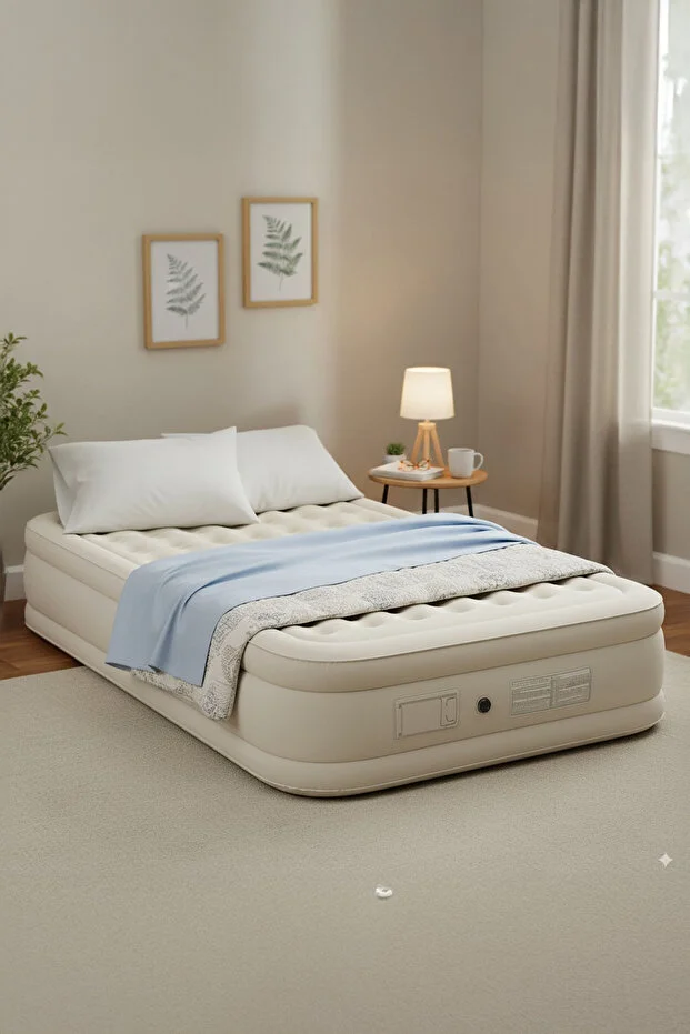 Kendi kendine şişen otomatik çift kişilik yatak